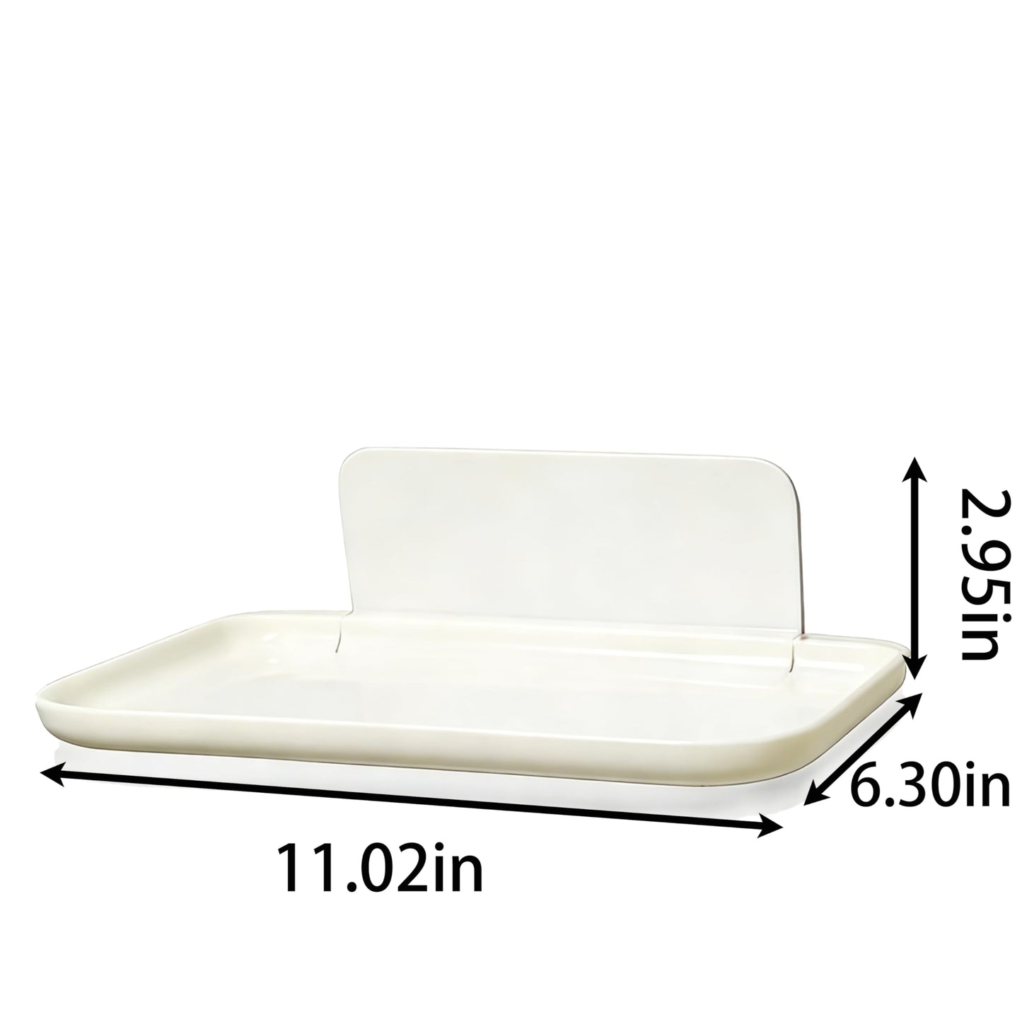 2 Pcs Small Shelf for Wall, Foldable Bedside Shelf & Small Wall Shelves No Drill Adhesive Folding Shelf, Stick-on Floating Wall Rack Organizer Tray for Bedroom Bathroom Kitchen Entryway, White