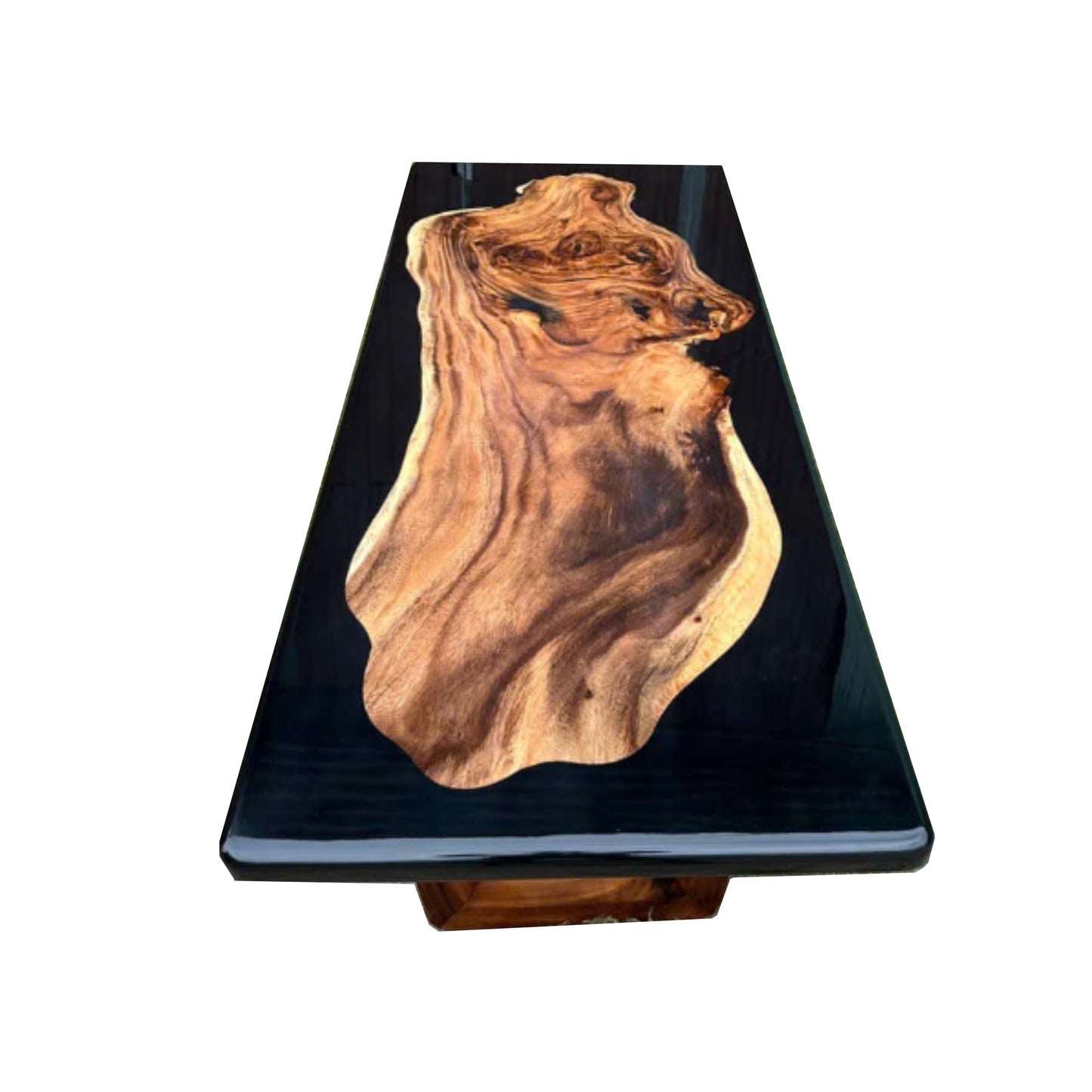 Live Edge Ocean Epoxy Resin Black River Table Epoxy Coffee Sofa Center, Epoxy River Art Resin, Custom Craft Table, Living Room Table, Coffee Table, Table Office (24x36 inch)