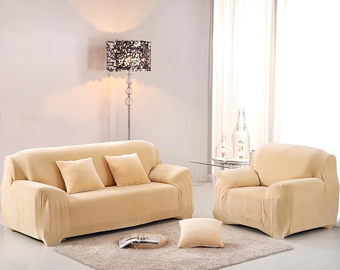 vctops 1-Piece Velvet Plush Stretch Chair Sofa Slipcover Soft Fuzzy Fluffy