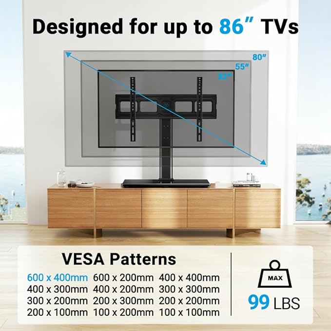 PERLESMITH Swivel Universal TV Stand Mount