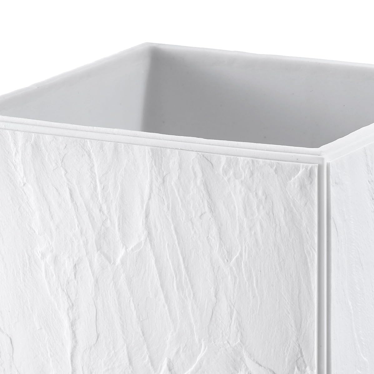 Nicole Miller - Wastebasket, Durable Resin Trash Can, Ideal for Bathroom, Bedroom, or Office, Modern Home Decor, Dorm Room Essentials (Zen Collection, White)