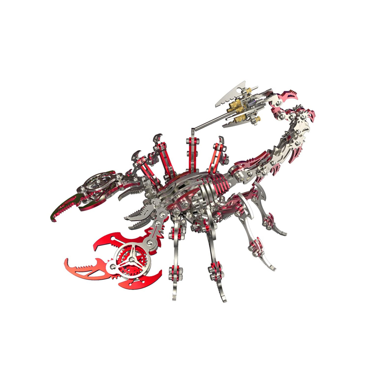 3D Metal Model Kits, Mechanical Scorpion King Red 3D Metal Puzzle,Steel Warcraft Collection DIY Animal Brain Teasers Simple 3D Puzzles