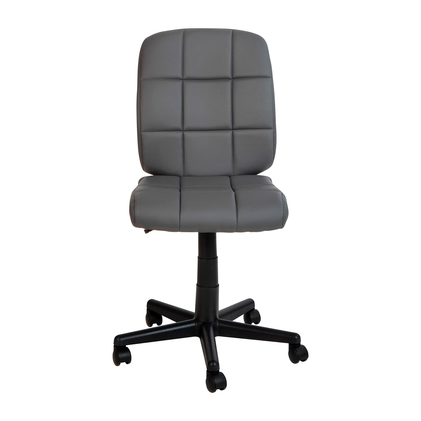 Flash Furniture Clayton Mid Back Swivel Task Chair - Gray Vinyl Upholstery - Tufted Back and 360° Swivel