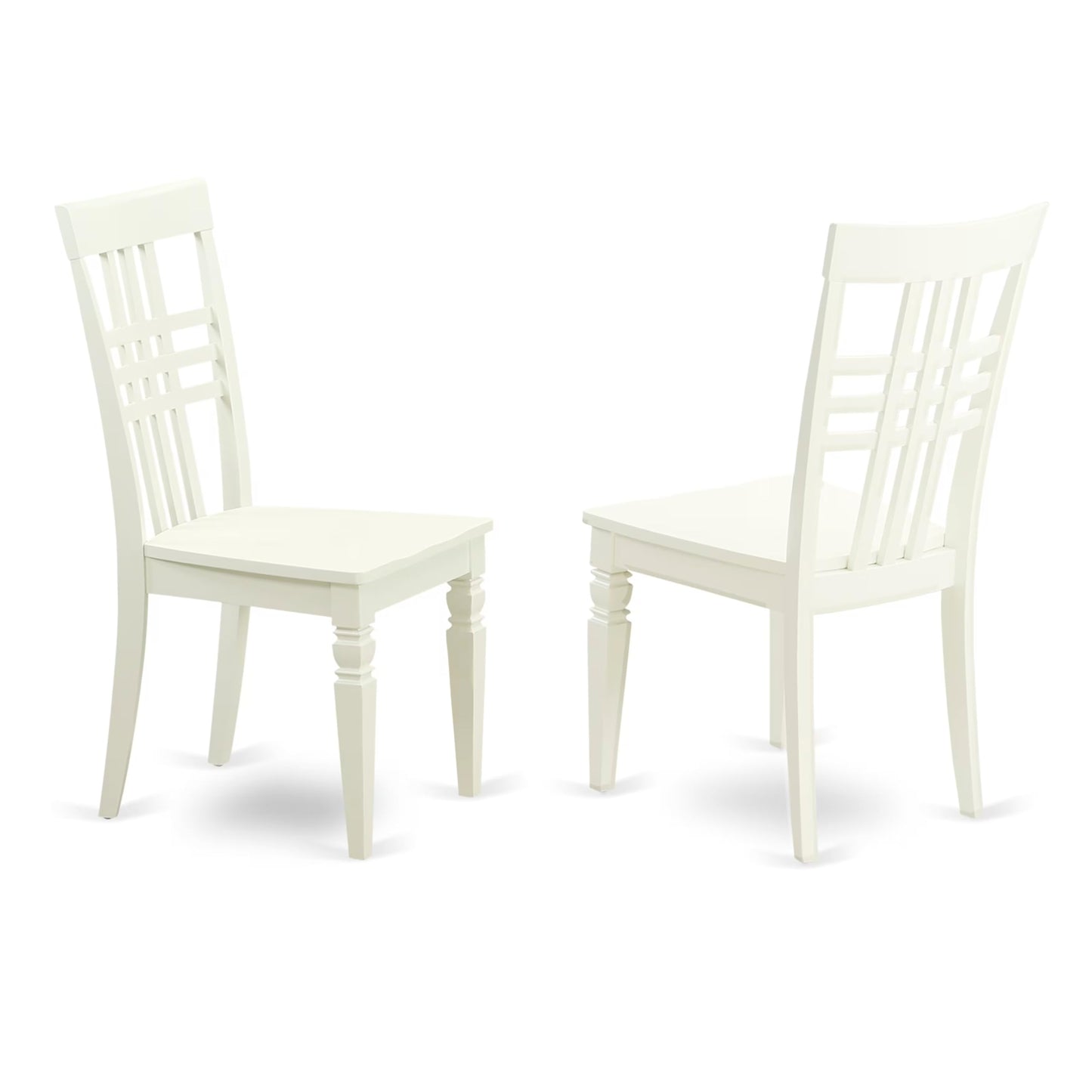 East West Furniture ANLG3-LWH-W 3 Piece Dining Table Set for Small Spaces Contains a Round Kitchen Table with Pedestal and 2 Dining Chairs, 36x36 Inch, Linen White