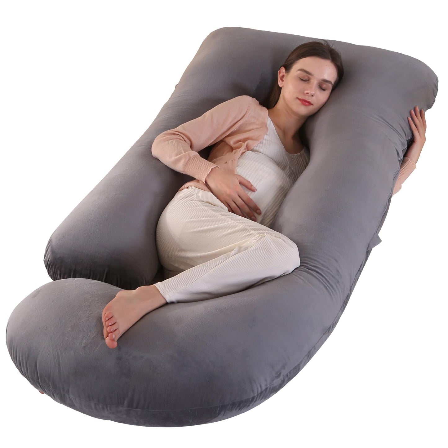 Victostar Pregnancy Pillow,57 inches U Shaped Maternity Pillow with Removable Cover Full Body Pillow Support for Back, HIPS, Legs, Belly