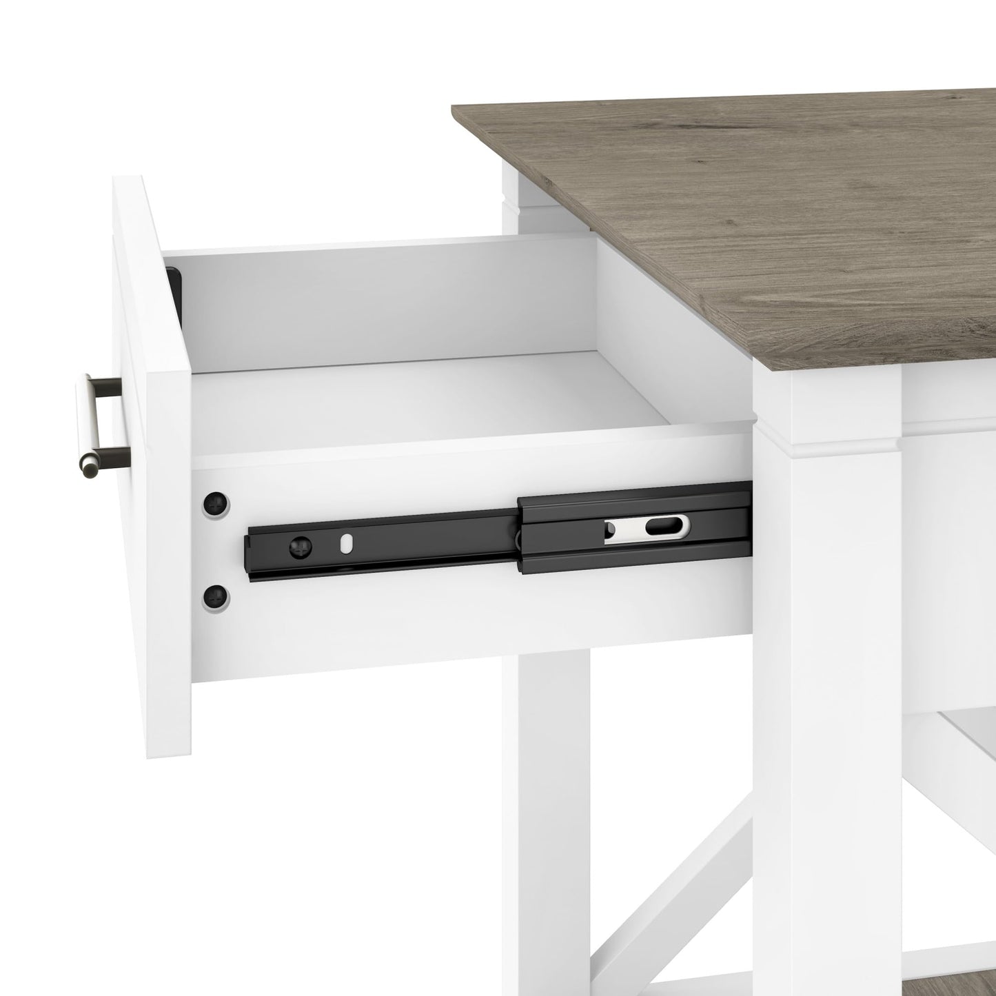 Bush Home Key West Coffee Table with Storage in Pure White and Shiplap Gray