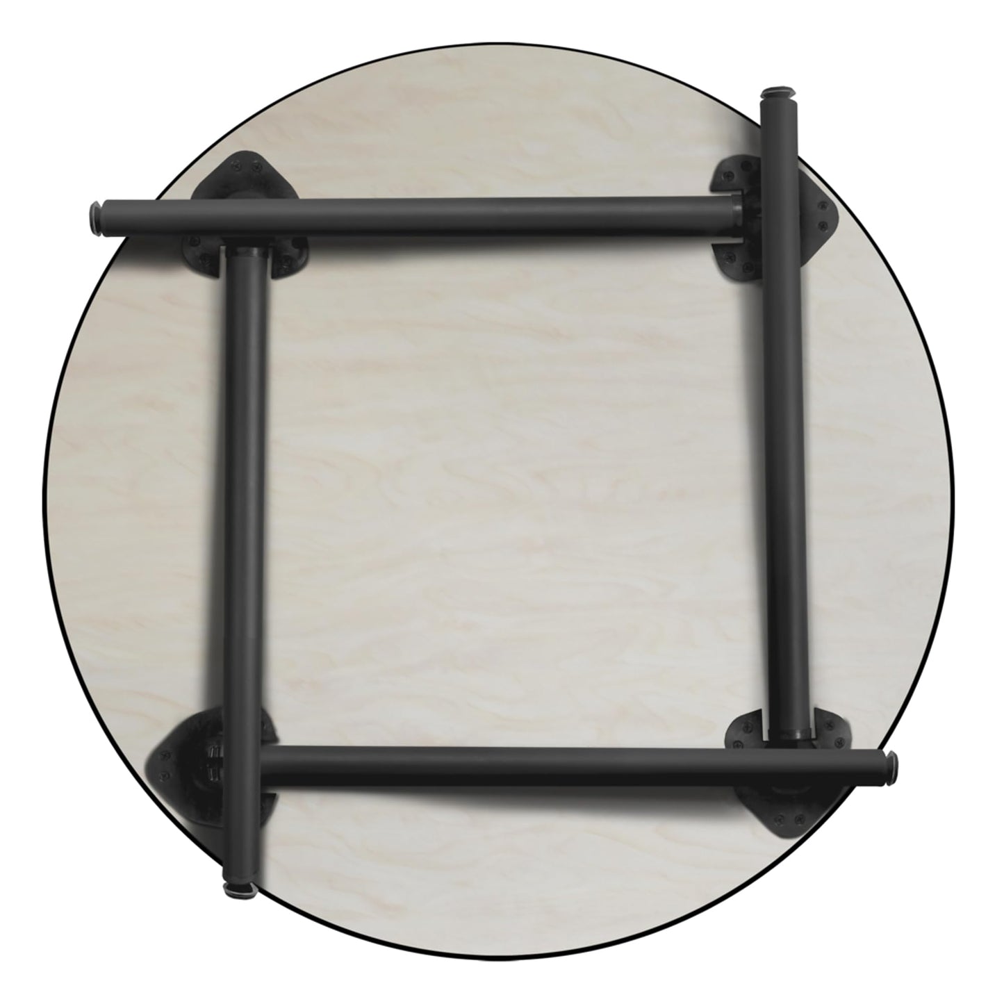 Regency Kee 36 in. Medium Round Breakroom Table- Cherry Top, Black Folding Legs
