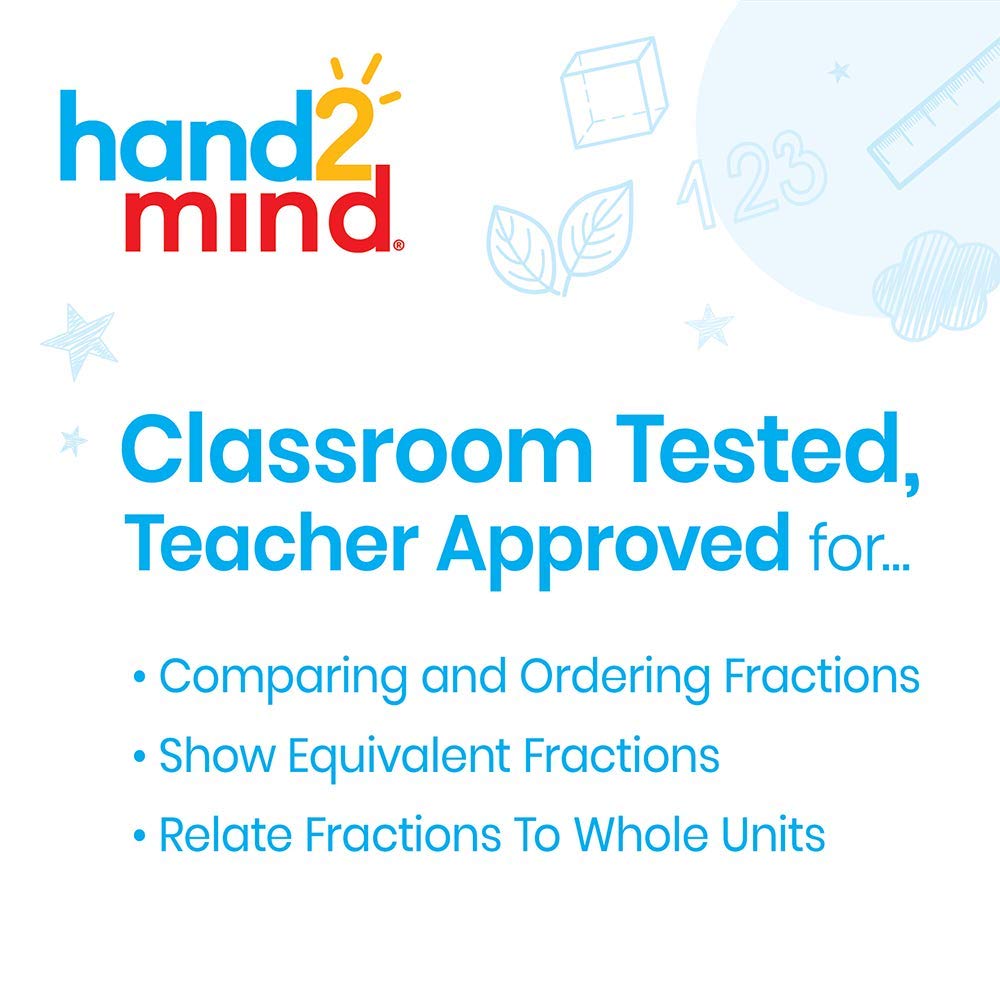 hand2mind Rainbow Fraction Squares, Montessori Math Materials, Fraction Manipulatives, Unit Fraction, Math Manipulatives for Elementary School, Homeschool Supplies (Set of 15)