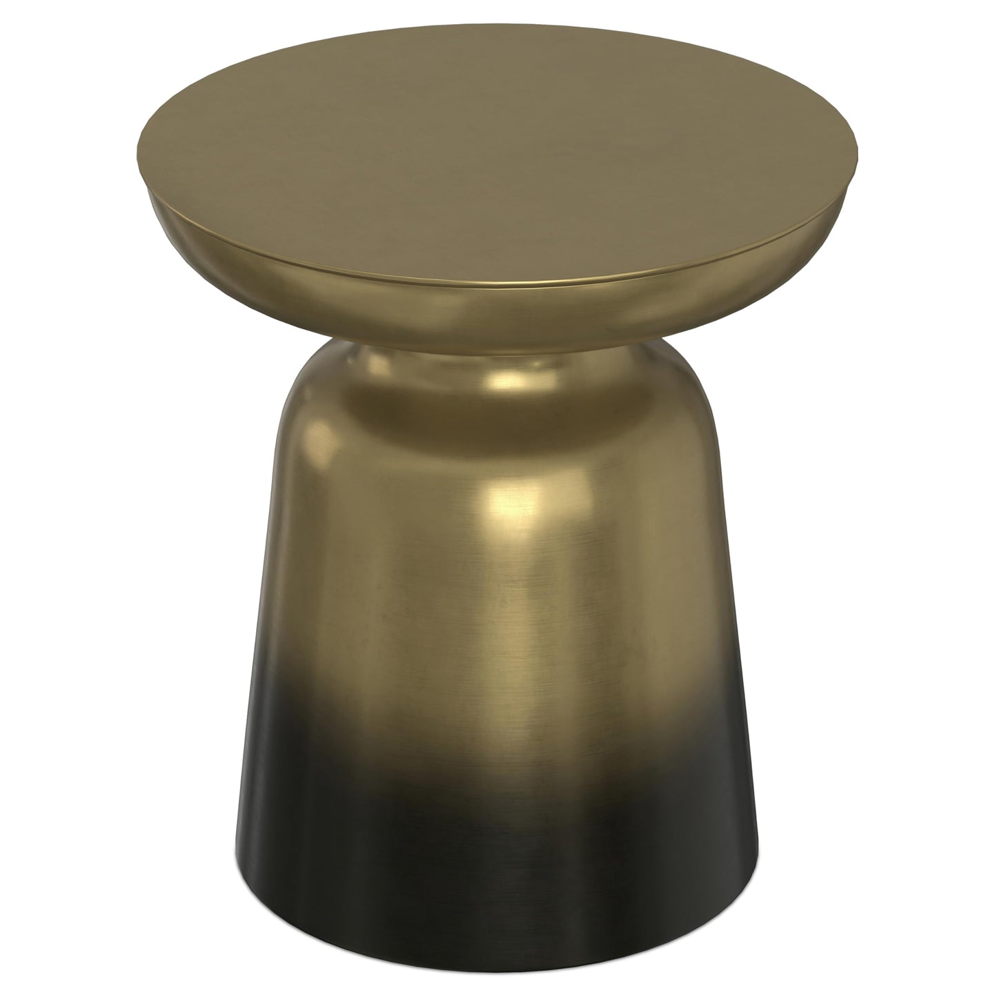 SIMPLIHOME Toby Metal Table - 17" Wide x 18" High Solid Iron Drum Accent Table in Gold and Black Ombre, Industrial Side or End Table for Living Room or Entryway with Sculptural Design, Assembled