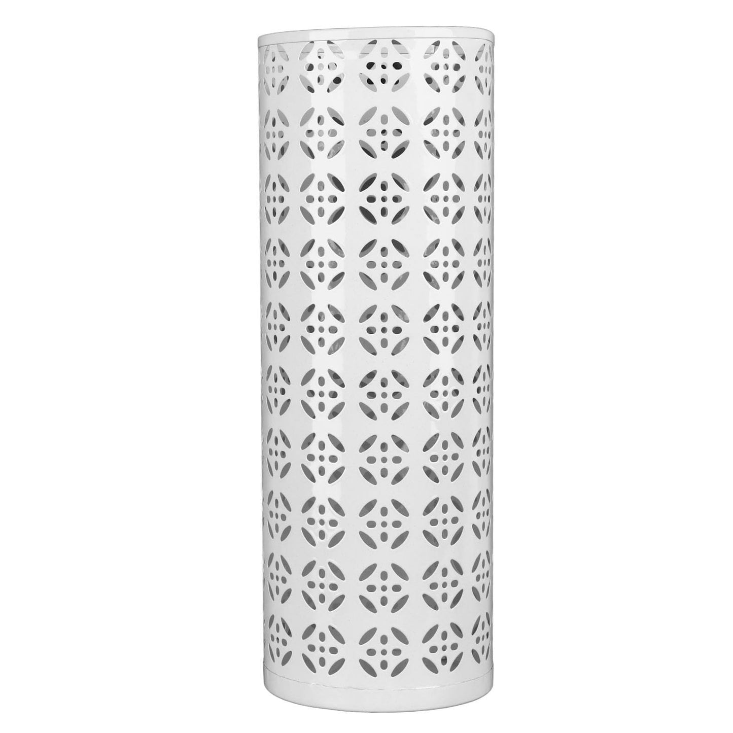 Fabater Umbrella Stand, Metal Umbrella Holder, Indoor Umbrella Rack Organizer with Hollow Design, Umbrella Storage for Entryway, Office, Home (White)