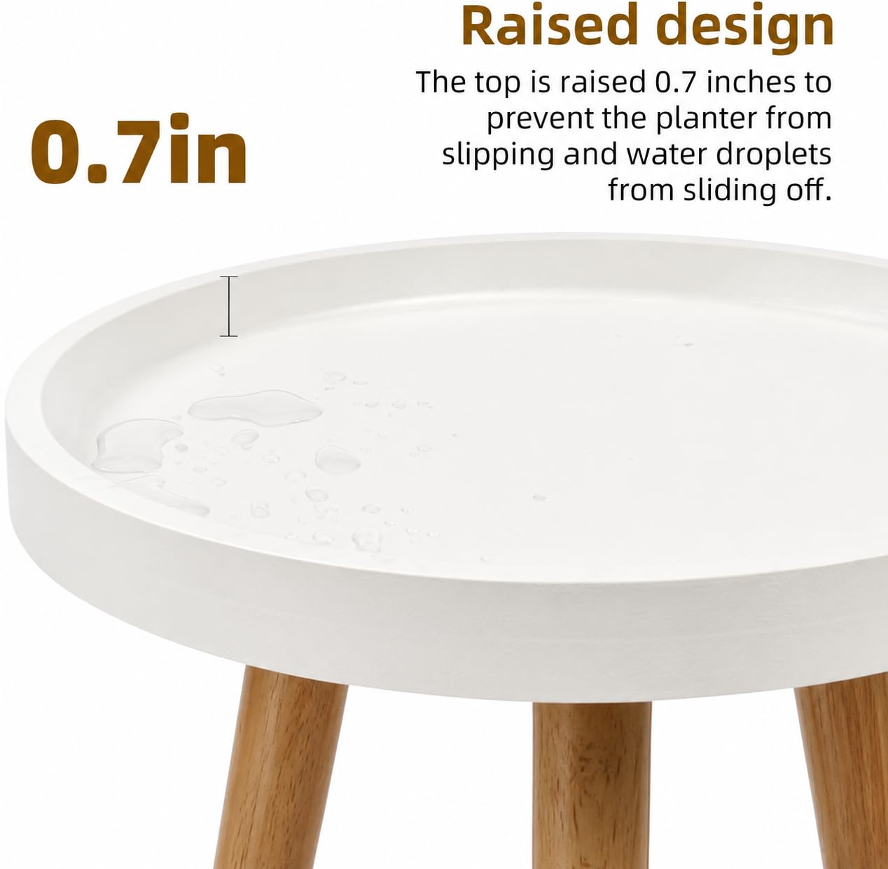 KGPLOME White Plant Stands Indoor with Raised Design and Heavy Wood Leg
