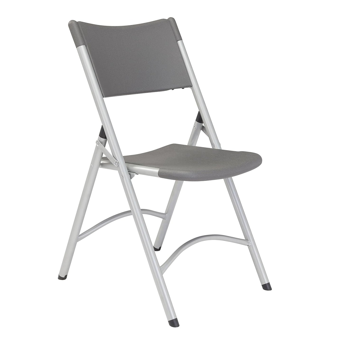 National Public Seating Indoor Outdoor Set of 4 Heavy Duty Blow Molded Folding Chair, Charcoal Slate Plastic