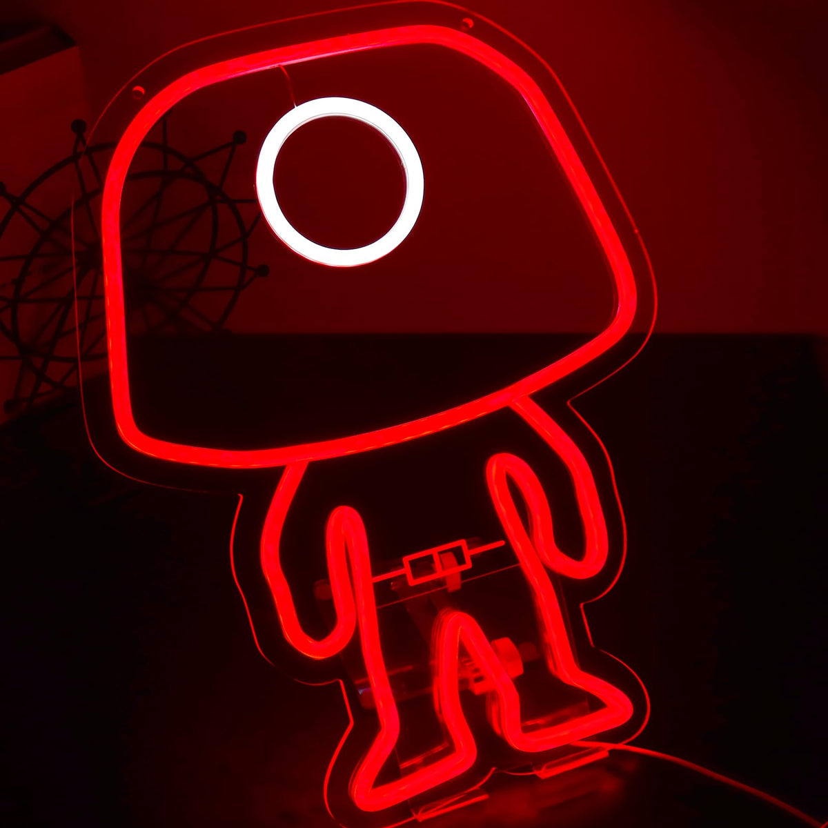 TOPQUALI Masked Worker Neon Sign for Wall Decor,Dimmable Led Neon Lights for Game Room Decorations,11.8 * 15.7Inch,Suitable for Home Bars,Game Rooms,Man Cave,Christmas Birthday Gifts