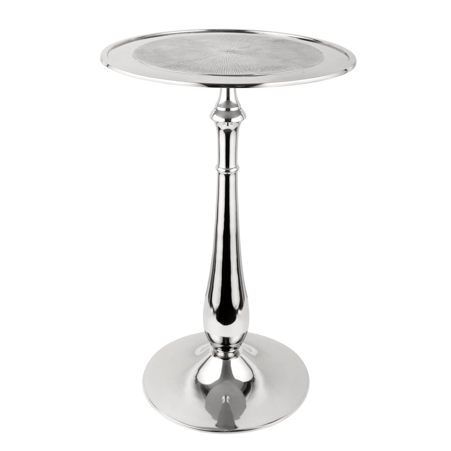 End Table for Living Room, Modern Side Table for Sofa & Bedroom, Aluminum Lightweight & Durable Metal Bedside Table, Rust Resistant Compact Corner Table for Home & Office - Silver
