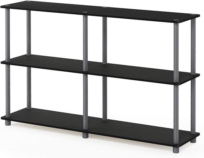 Furinno TURN-N-TUBE Storage Shelves, 3-Tier 47.4 Wide Book Shelf, Corner Shelf