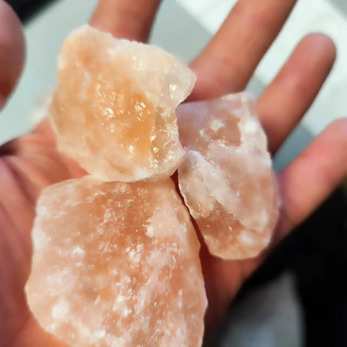 Natural Rock Salt Orange Halite Stone Crystal Stone Home Decoration Stone
