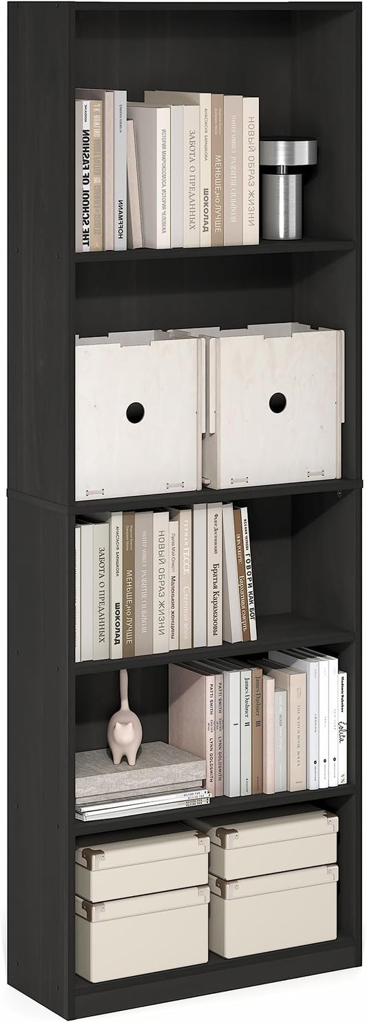 Furinno Jaya Book Shelf, 5-Tier Tall Book Shelf, Bookcase
