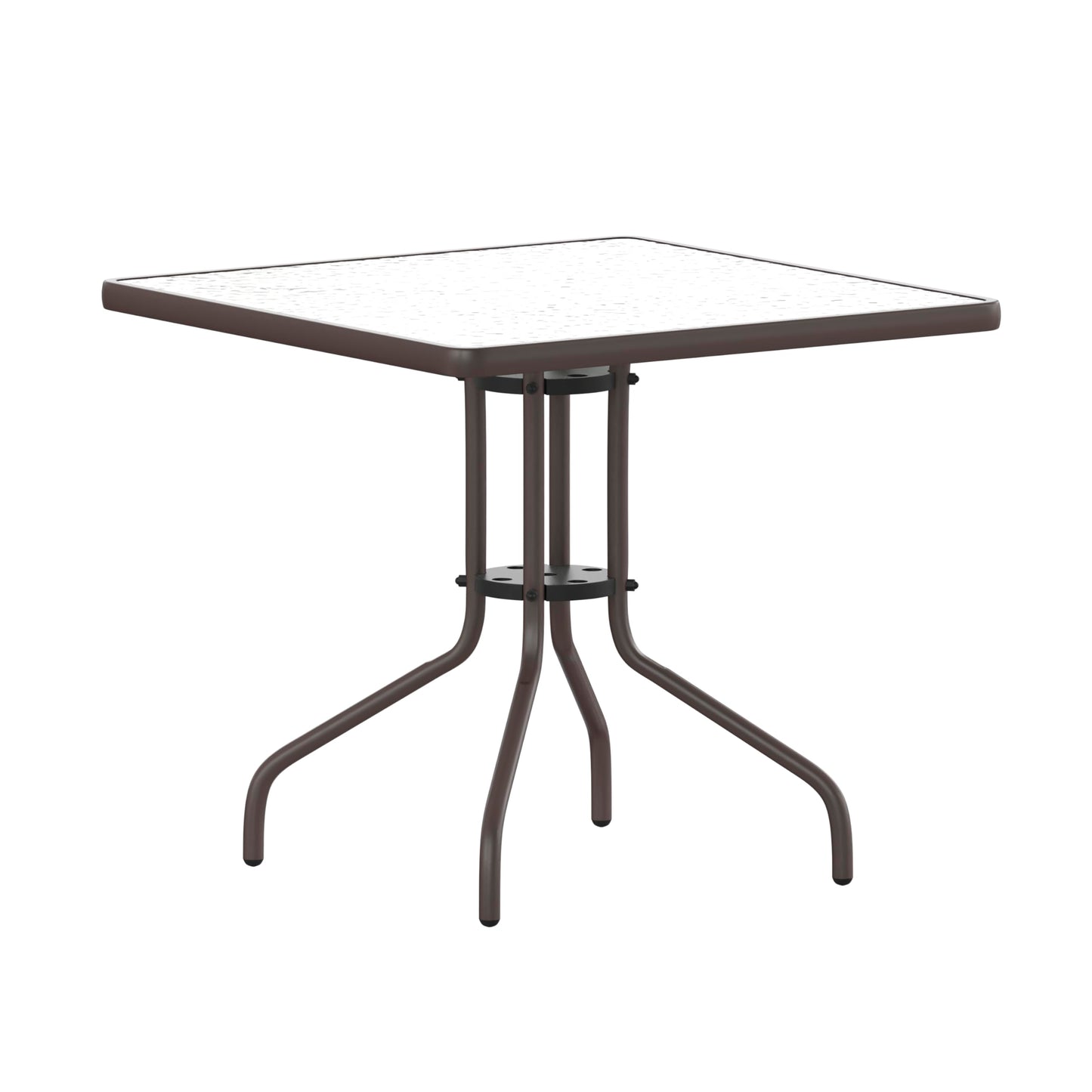 Flash Furniture Barker 31.5'' Square Tempered Glass Metal Table, Bronze