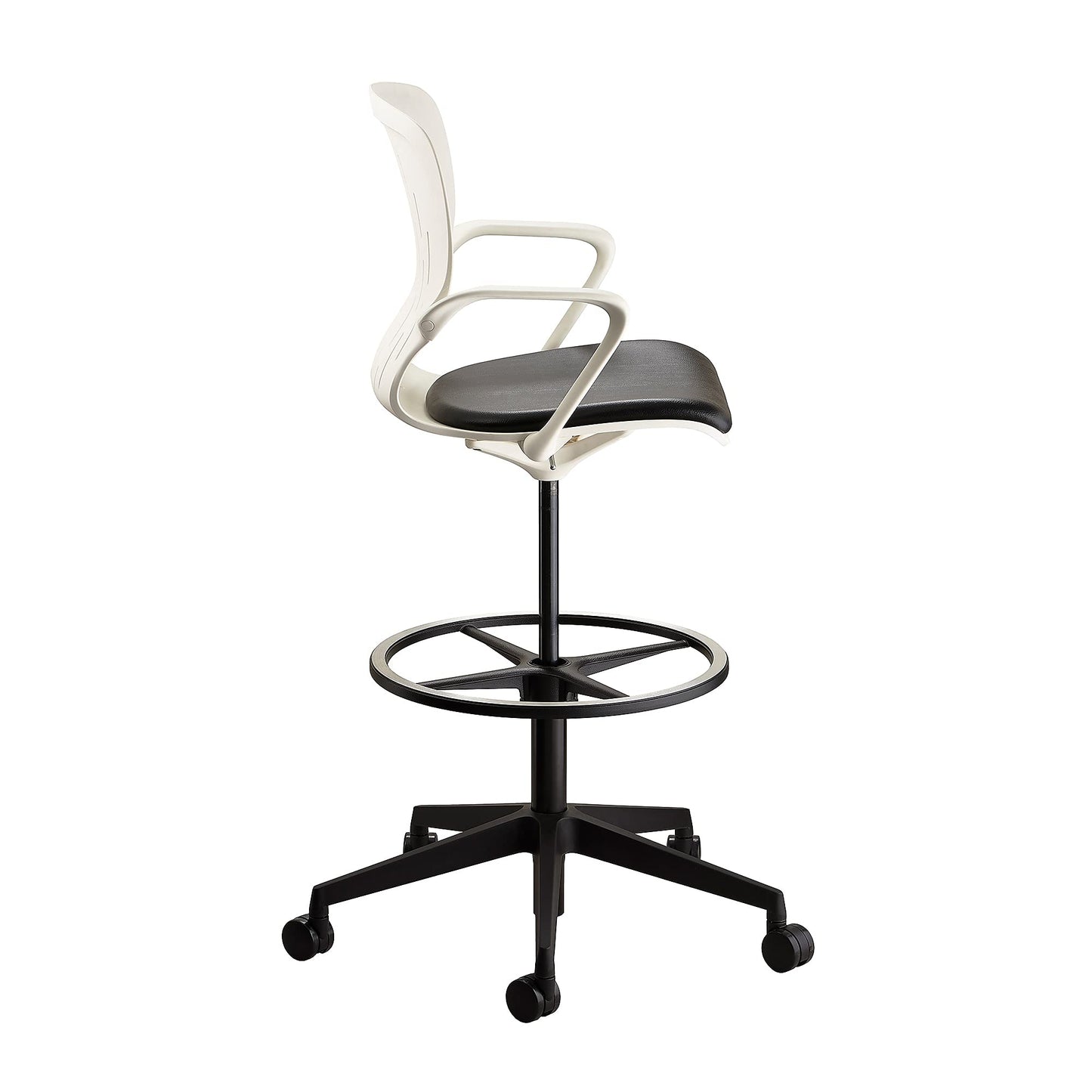 Safco Shell Extended Swivel Office Desk Computer Ergonomic Chair, Pneumatic Height Adjustable, White, Extended Height