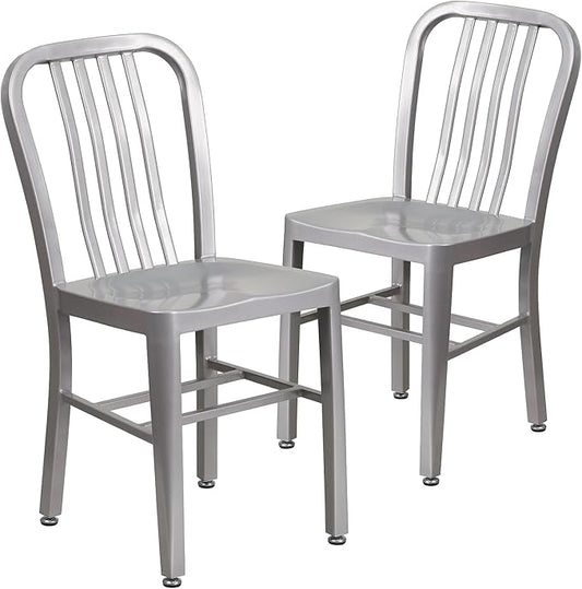 Flash Furniture Gael Indoor/Outdoor Modern Metal Dining Chairs,