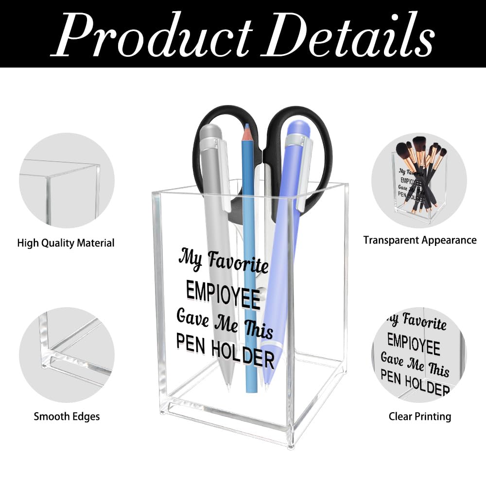 ZuEiiDop Boss Gifts for Women Men Christmas Valentines Day Birthday Appreciation Gift for Boss Lady Leader Supervisor Manager Director Bosses Day Gifts for Her Him Bosses Acrylic Pen Holder Pencil Cup