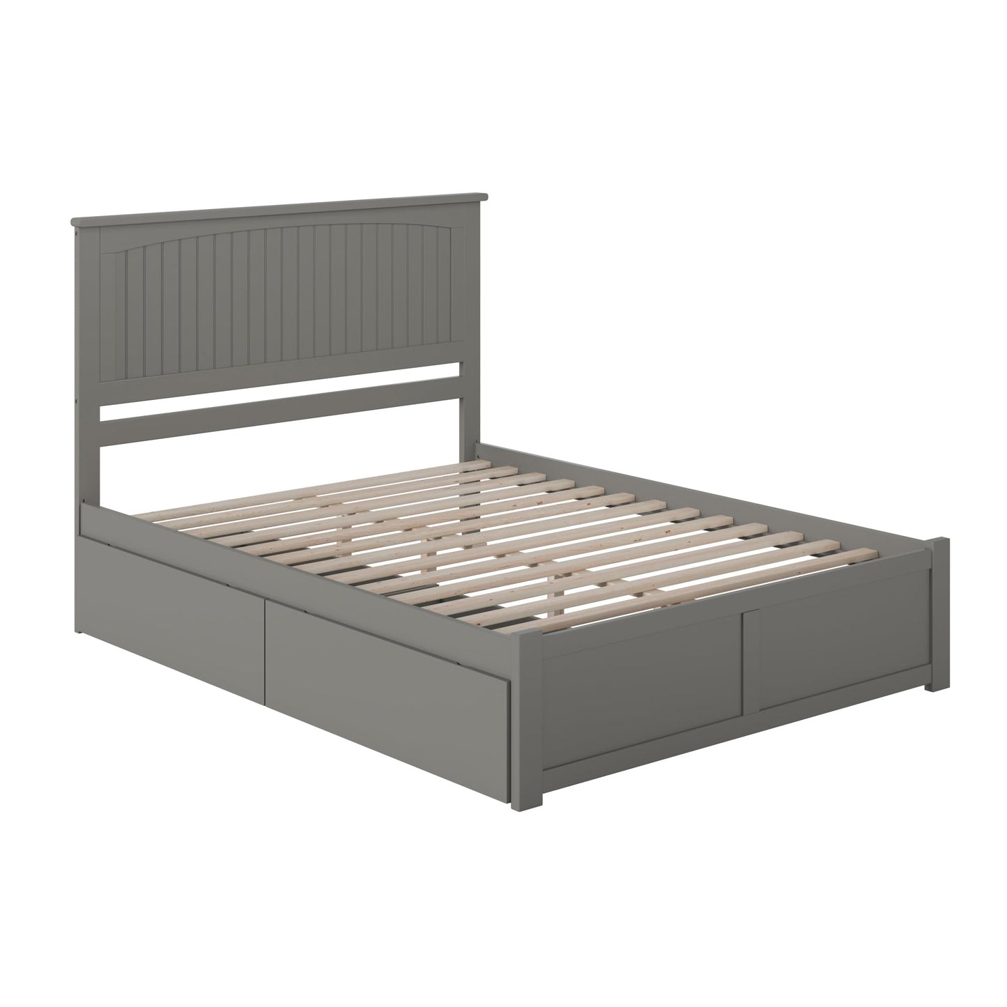 AFI, Nantucket King Platform Bed with Footboard & Storage Drawers, Grey