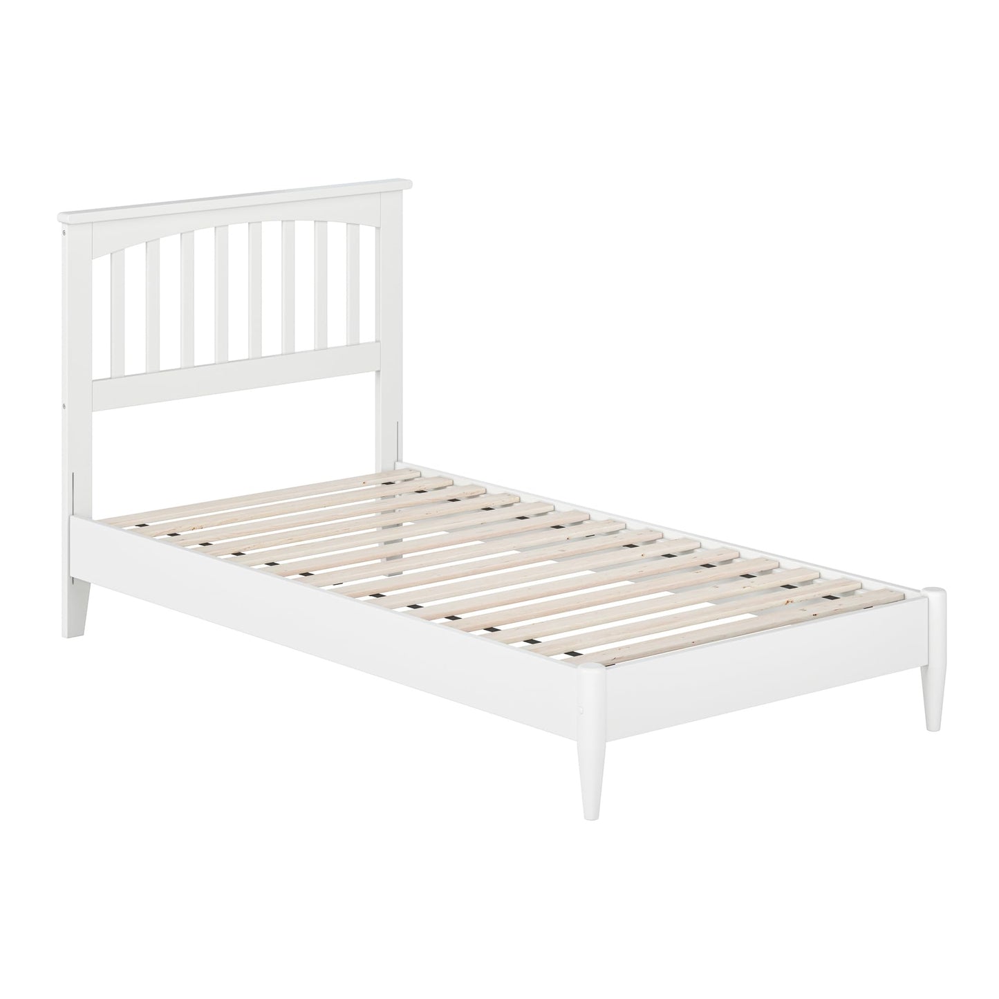 AFI, Becket Twin Solid Wood Low Profile Platform Bed, White