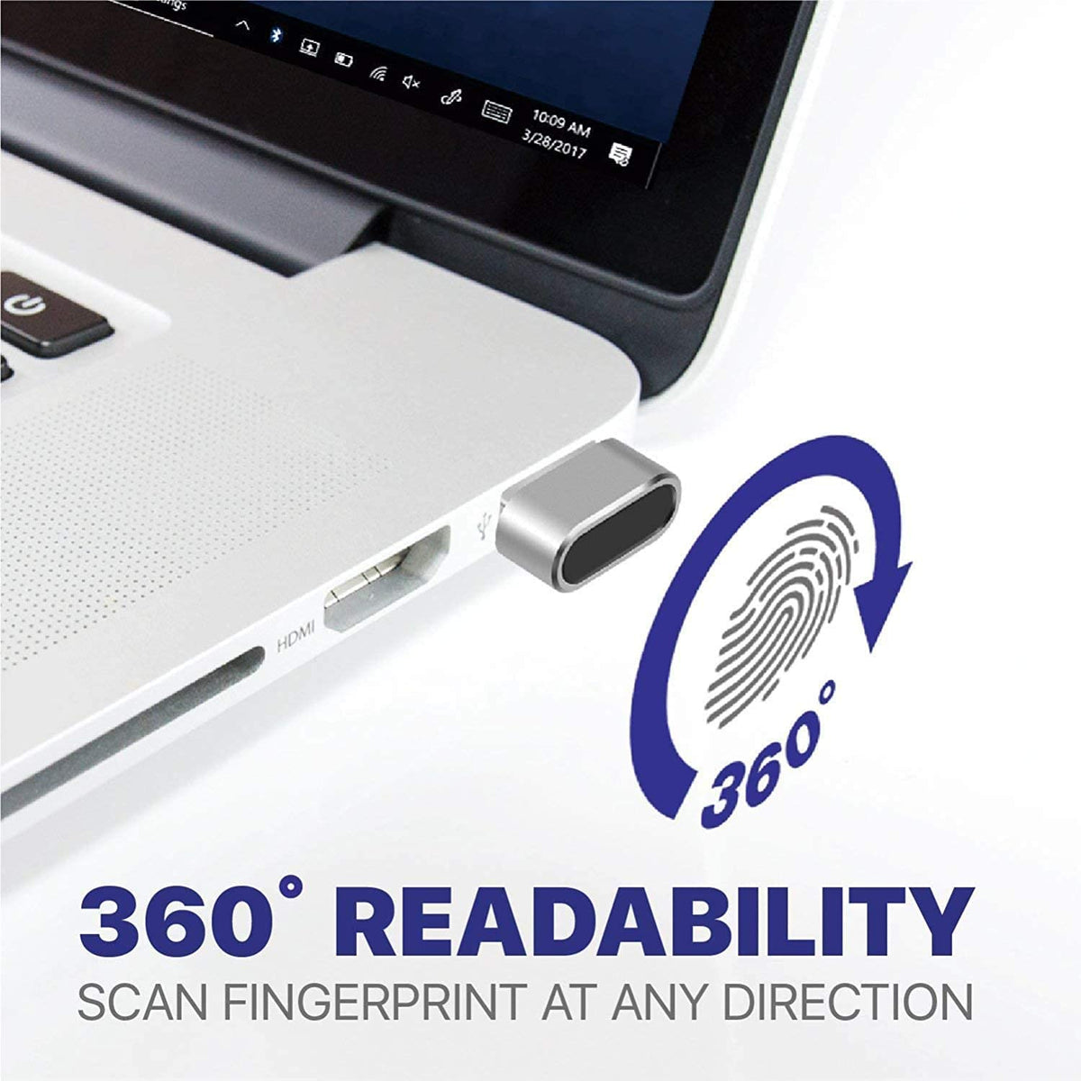 TNP Nano USB Fingerprint Reader for Windows 10/11 Hello - Security Key Biometric Scanner Sensor Dongle Module for Instant Acess, Password-Free Login, Sign-in, Lock, Unlock PC & Laptops