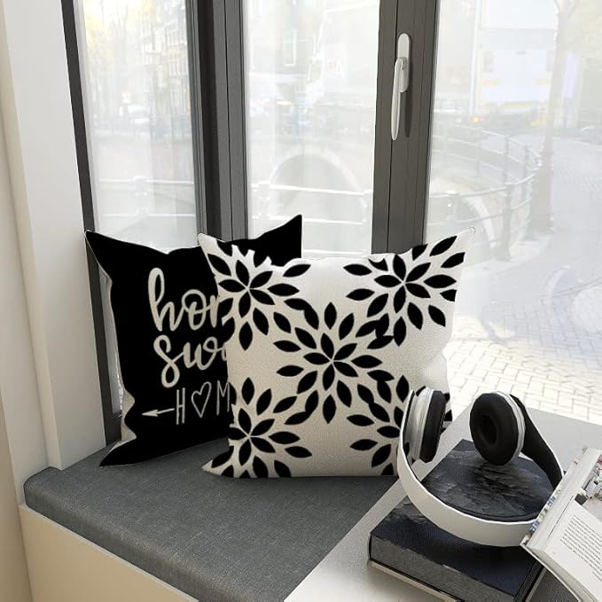 YCOLL Pillow Covers 18x18 Set of 4, Modern Sofa Throw Pillow Cover, Decorative