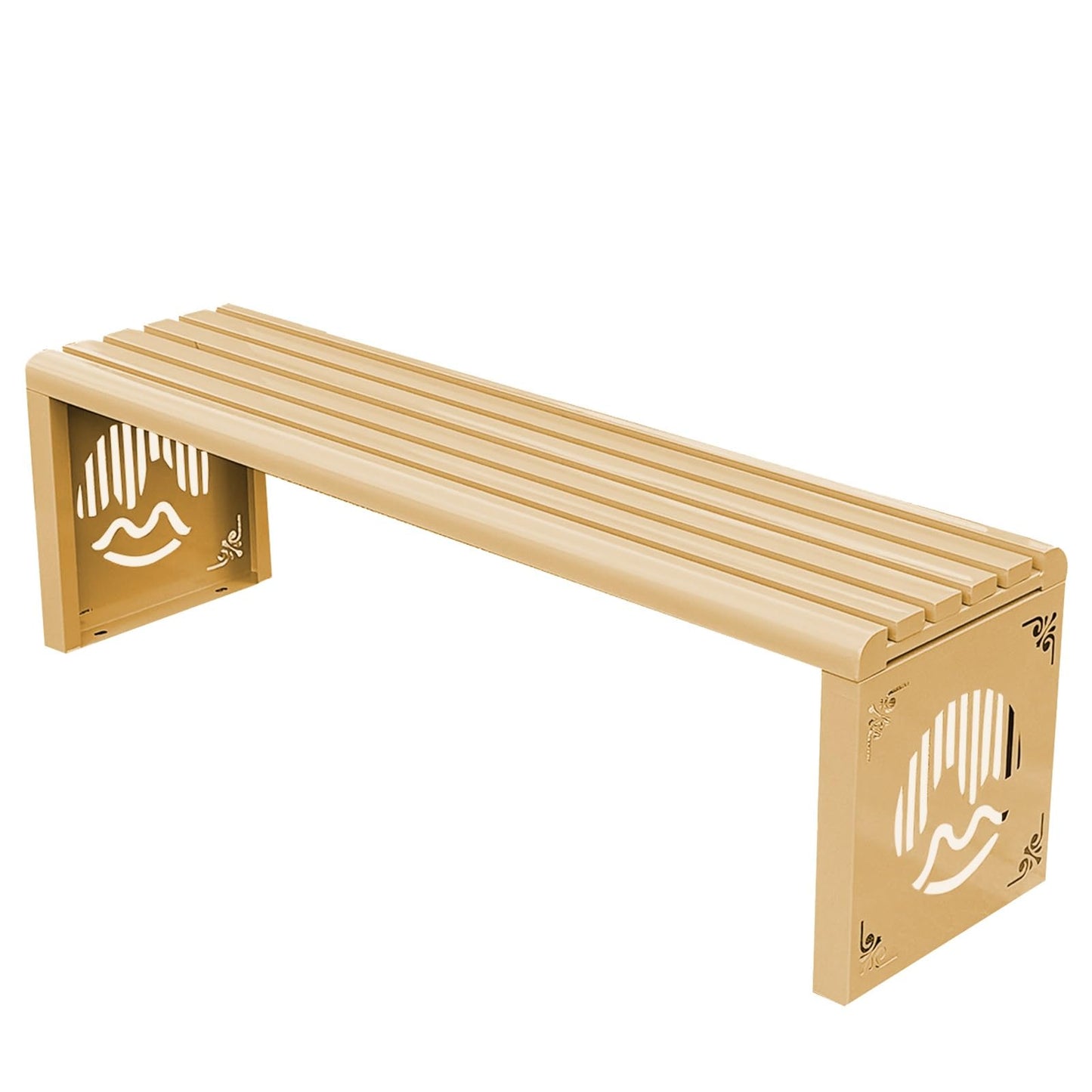 Outdoor Benches, Weatherproof Metal Park Bench.Heavy Duty Outdoor Benches Weatherproof Galvanized Steel Park Benches Slats Design Metal Garden Chair Commercial Street Furniture for School Po