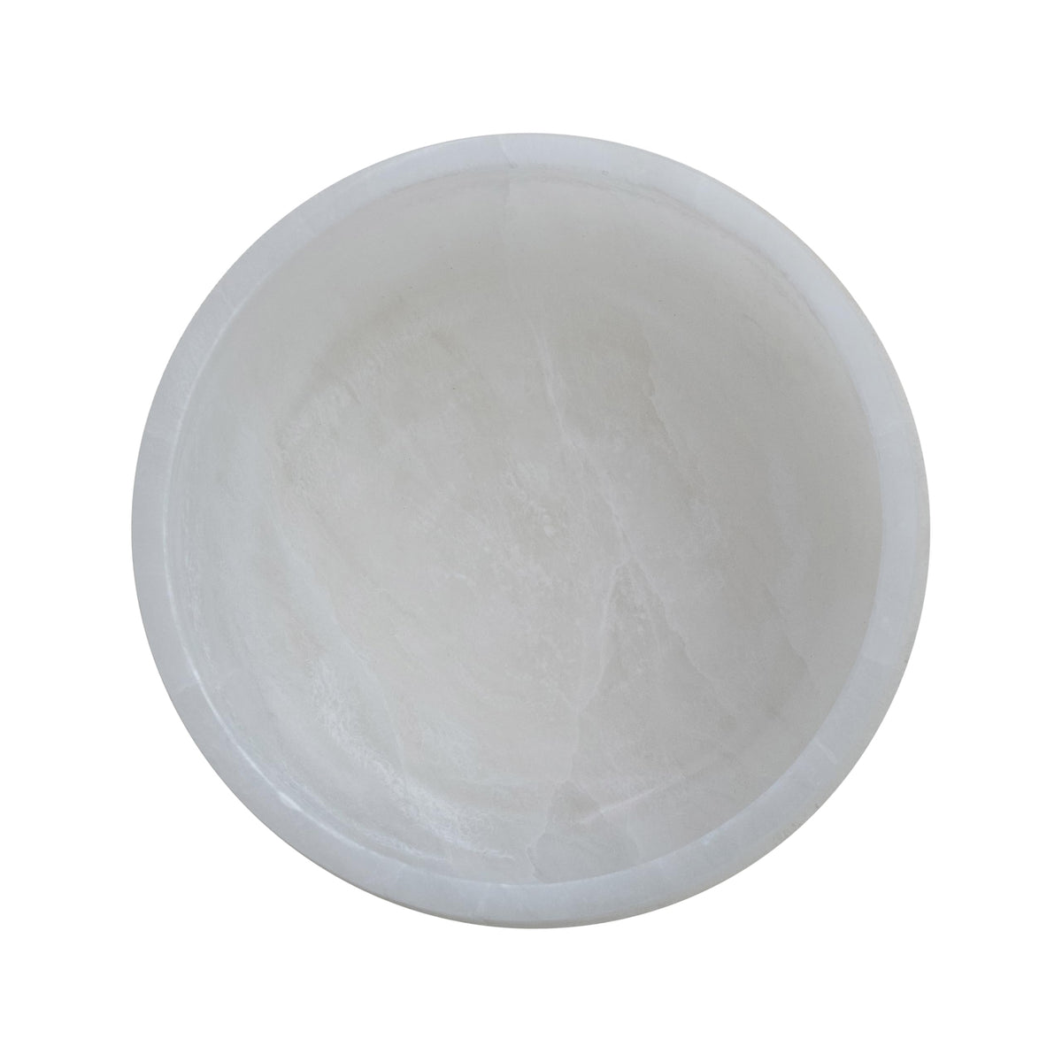 Creative Co-Op Round Alabaster Bowl, White