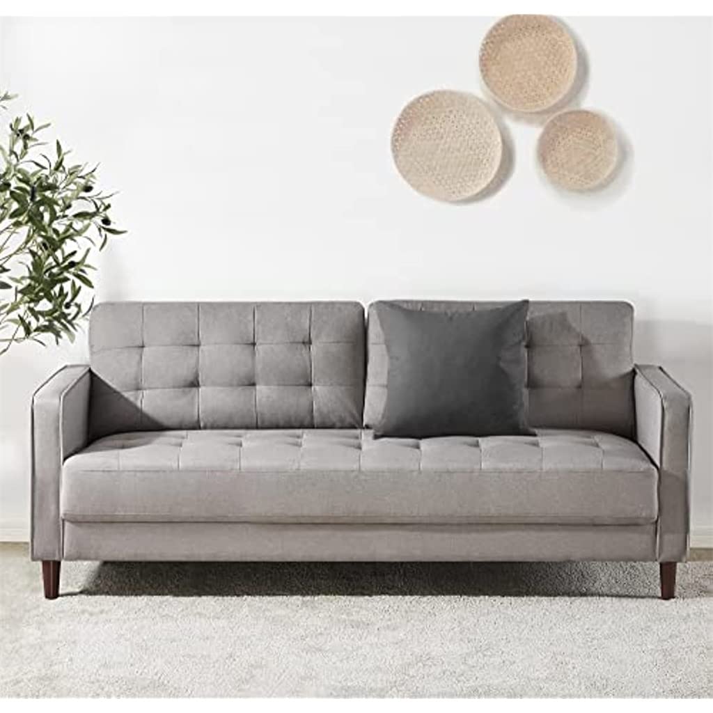 YWMLFZ Sofa Couch/Grid Tufted Cushions Easy, Tool-Free Assembly, Stone Grey