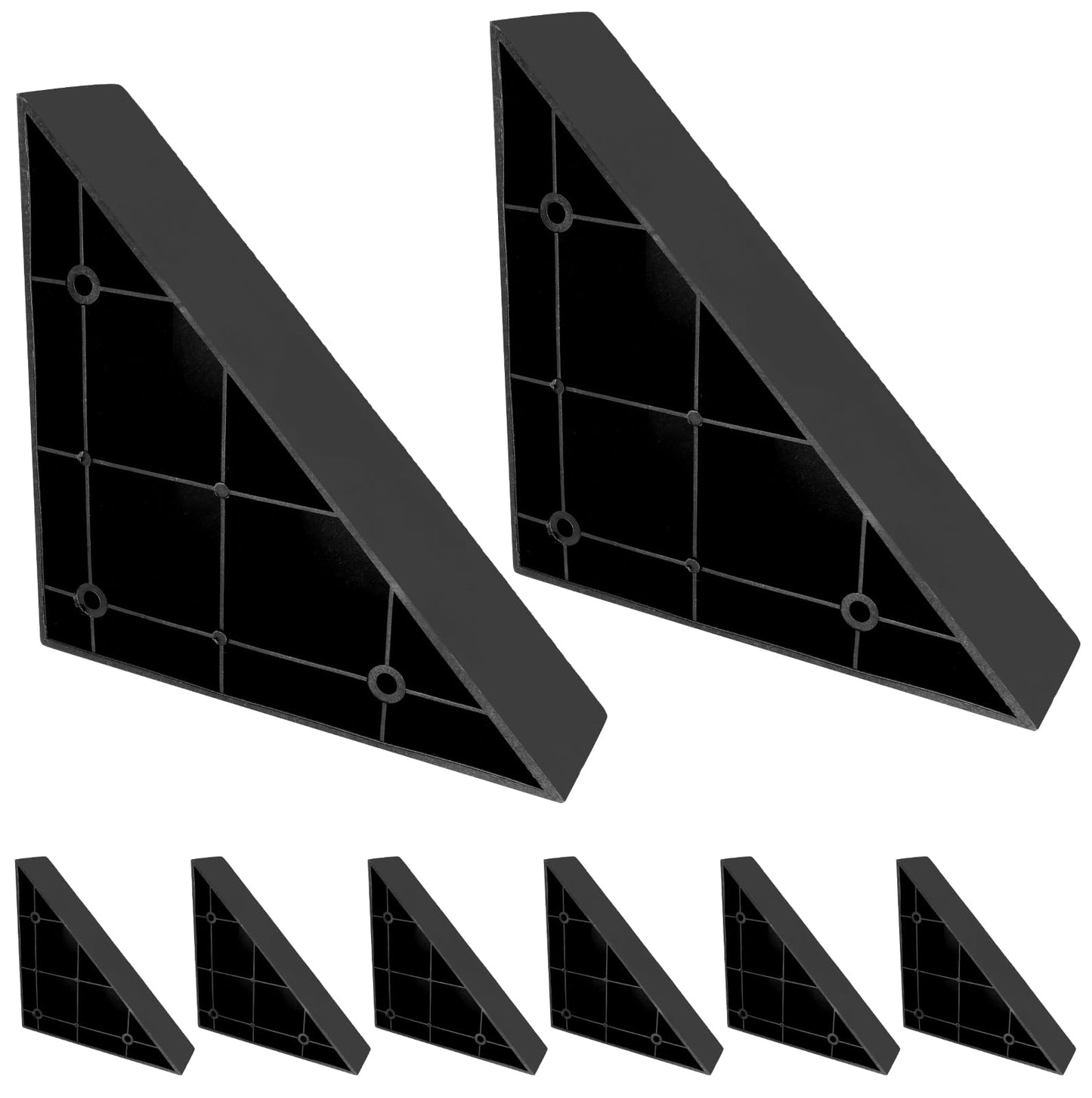 Hordion 8PCS Triangle Couch Legs Replacement, Plastic Furniture Legs Black Sofa Feet with Screws for Chair Coffee Table Cabinet, 5.71"×5.71"×1.6"