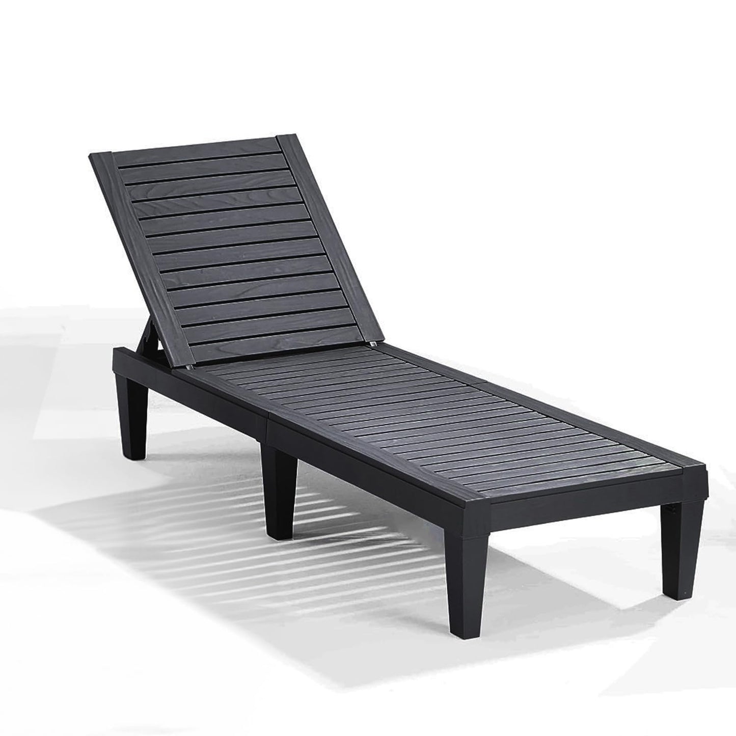Nestl Patio Chairs - Black Chaise Lounge Chair Outdoor, 5-Position Adjustable Sun Tanning Chair, Waterproof Pool Lounge Chairs, Reclining Lawn Chair, Lightweight Outdoor Lounge Chairs