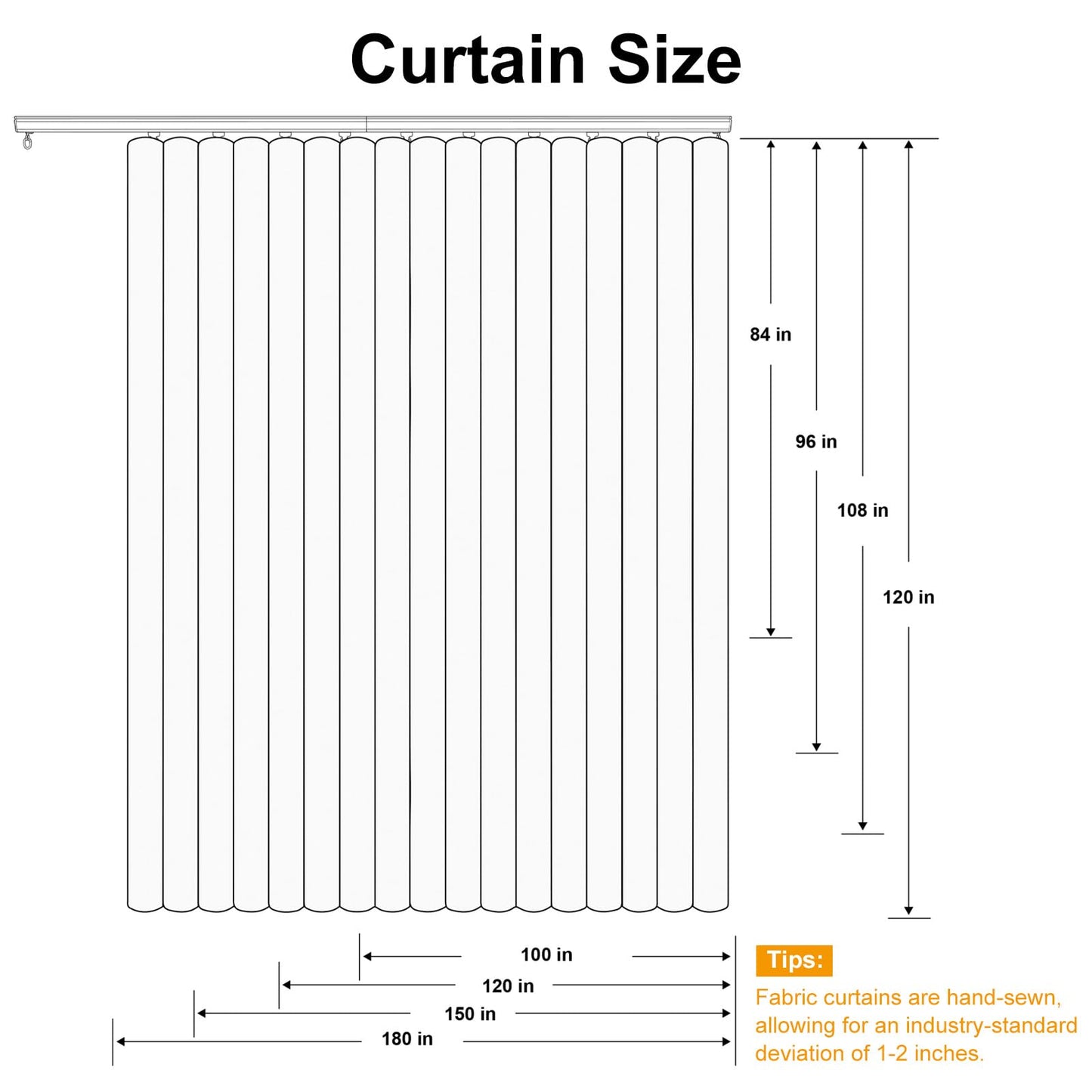 hoeflife Room Divider Curtains Blackout Floor to Ceiling Curtain with Hook Wall Mount Sliding Door Curtains Ceiling Mount Extra Wide Curtain Wall Divider for Room Separation (Black, W100 x H84 Inch)