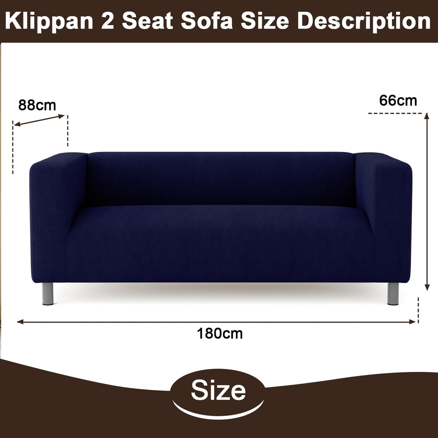 Klippan Loveseat Cover Replacement for IKEA Klippan Couch Cover, Klippan Sofa Cover, Klippan Cover Only, Sofa Not Included, Blue