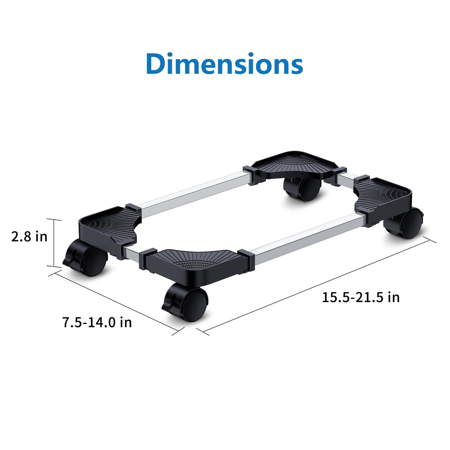 LABOBOLE Computer Tower Stand - Adjustable PC Stand for Most Desktop Towers - Elevate and Organize Your Desktop - Mobile CPU PC Holder Cart Riser Printer