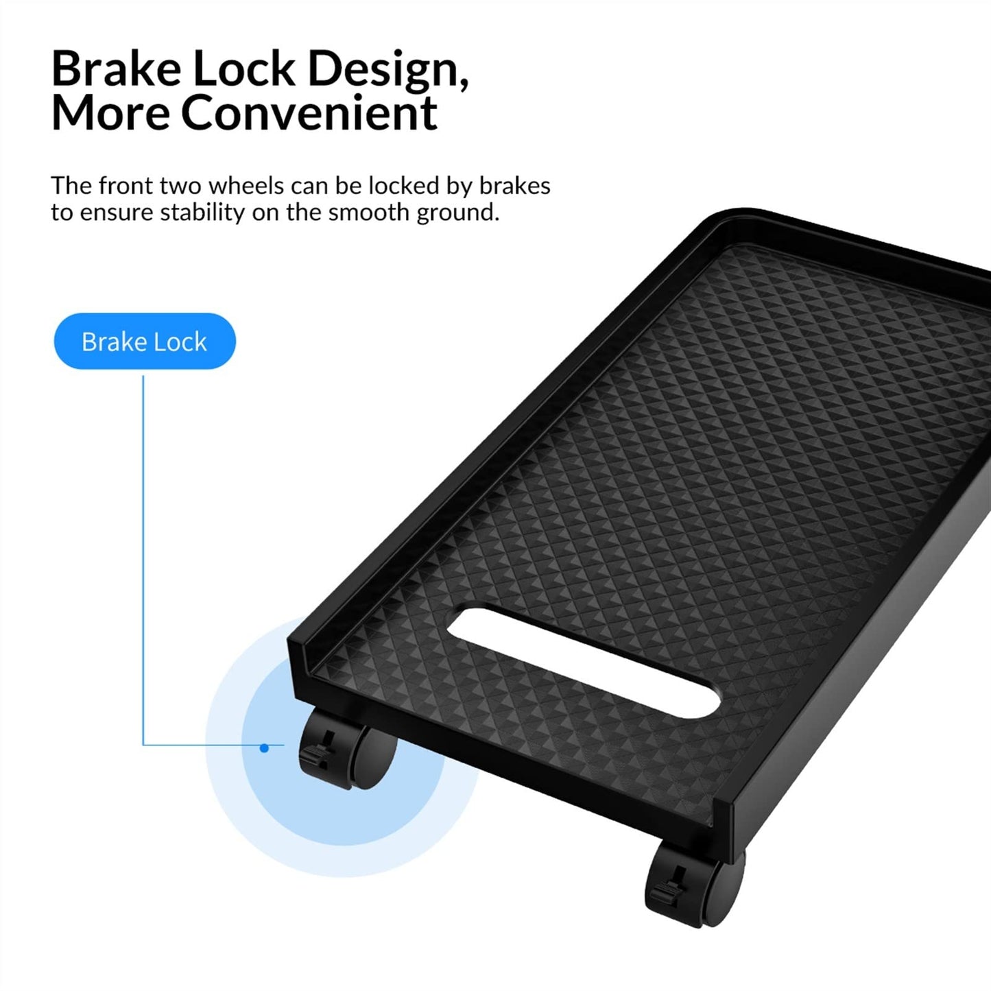 CPU Stand PC Tower Stand Mobile CPU Holder Desktop ATX-Case with 2 Locking Wheels and 2 Caster Wheels for Gaming PC Case PC Tower Shelf (Color : with Baffle) (With Baffle)