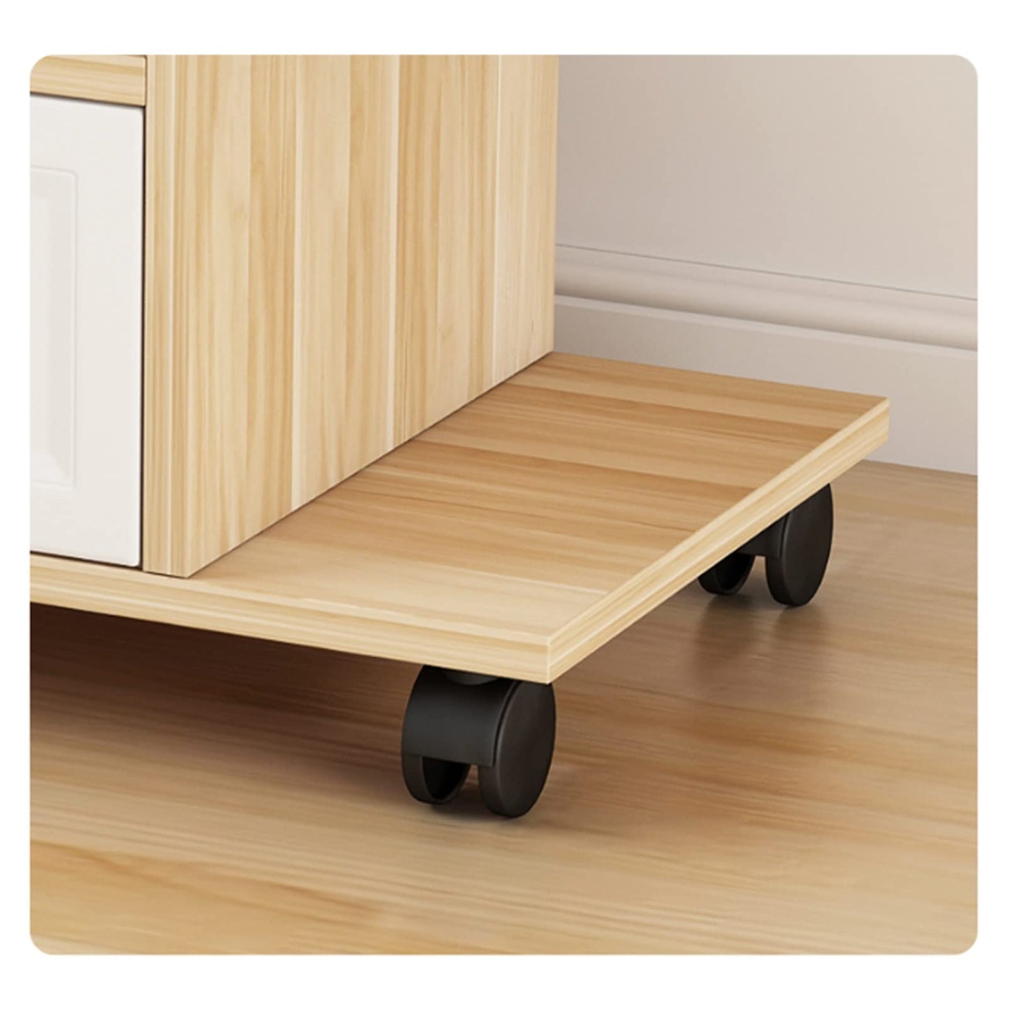 Mobile Printer Cart with Wheels, Under Desk Printer Stand, Multi-Functional Office Furniture with Storage Drawer & CPU Rack, Ideal for Home & Office Use (Brown)
