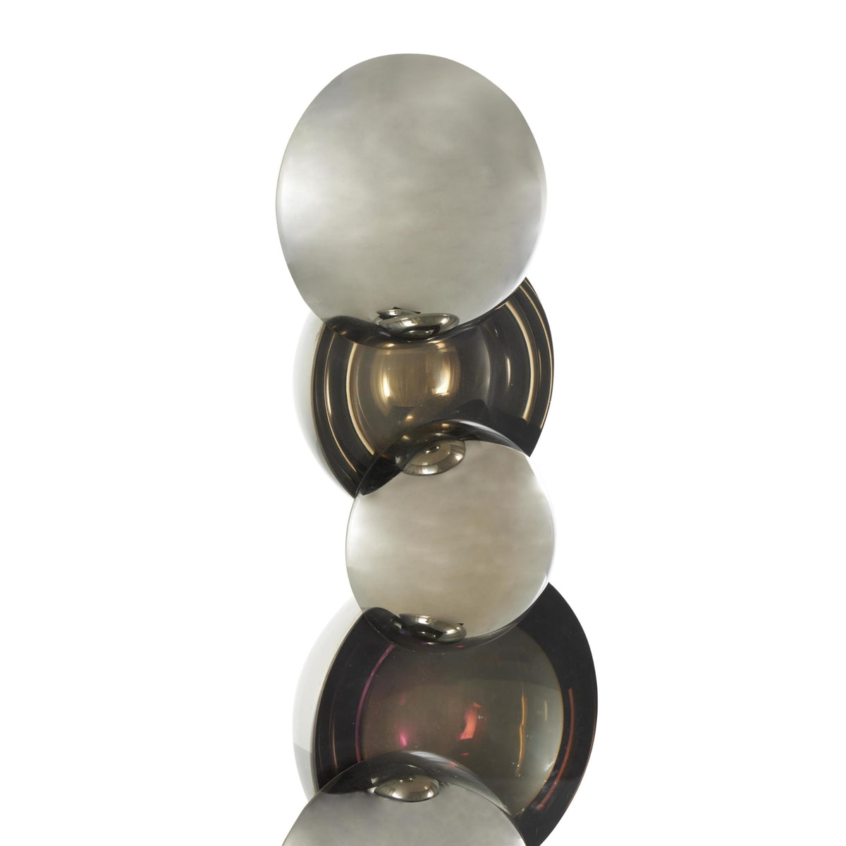 Deco 79 Glass Abstract Decorative Sculpture Stacked Orb Home Decor Statue with Black Base, Accent Figurine 5" x 4" x 16", Black