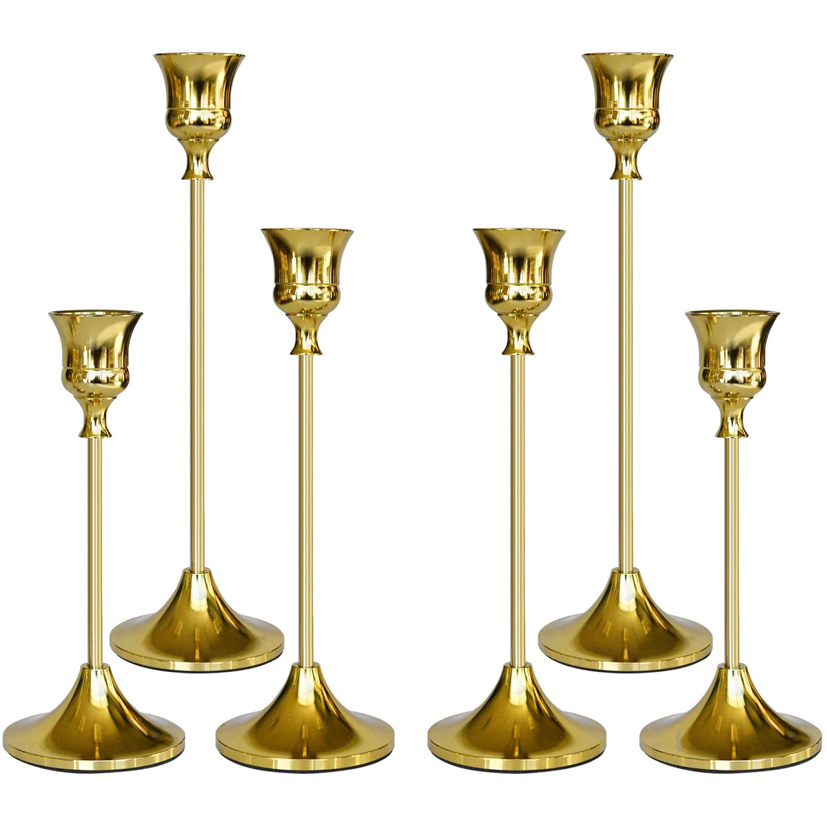 Showin Candlestick Holders Gold, 6 Packs Taper Candle Holder for Candlesticks, Candle Sticks Holder Decor for Home Decor