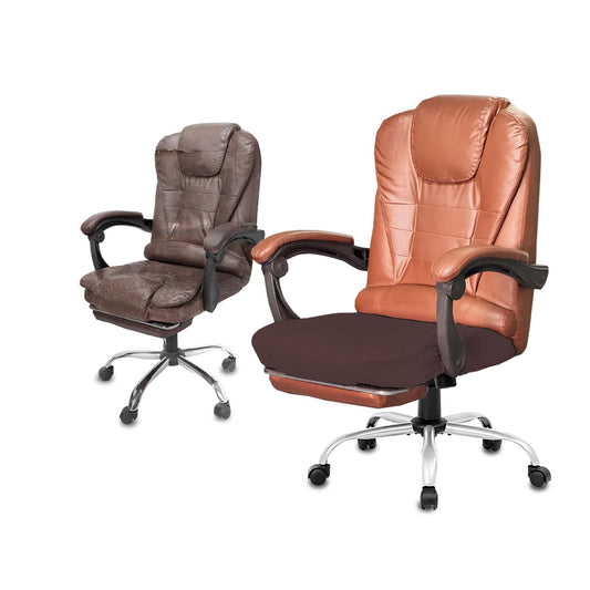 NeColorLife Large Seat Cover for Office Chairs – Stretchy & Washable Slipcover for Oversized Cushions, Fits 19.7”–26”, Dark Brown(Seat Only, Printed Design A)
