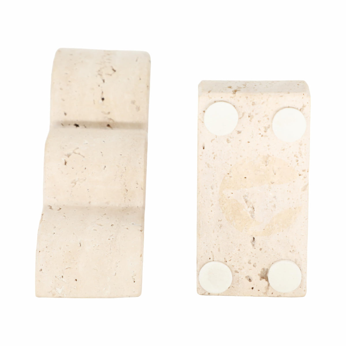 Sagebrook Home 5" Tan Travertine Cloud Bookends (Set of 2)
