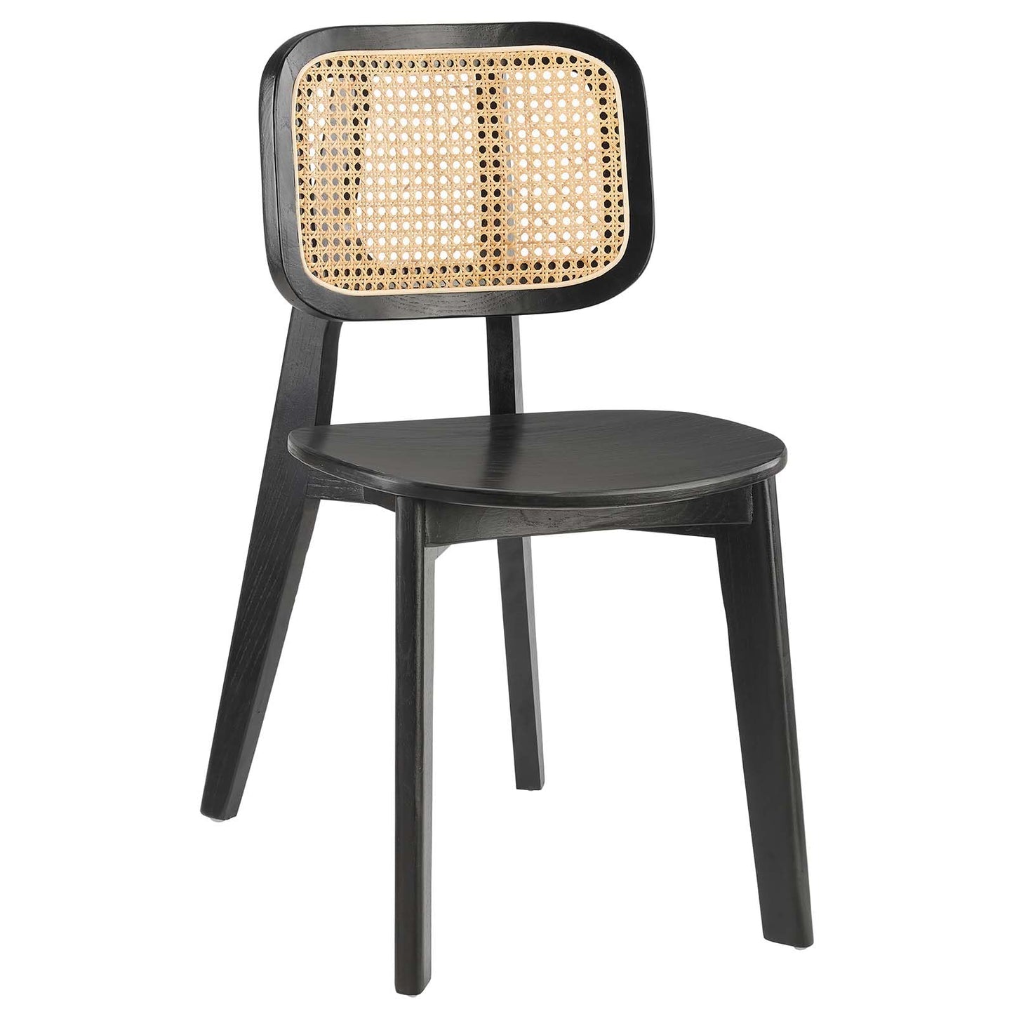 Modway EEI-6077-BLK Habitat Wood Dining Side Chair Set of 2, Black