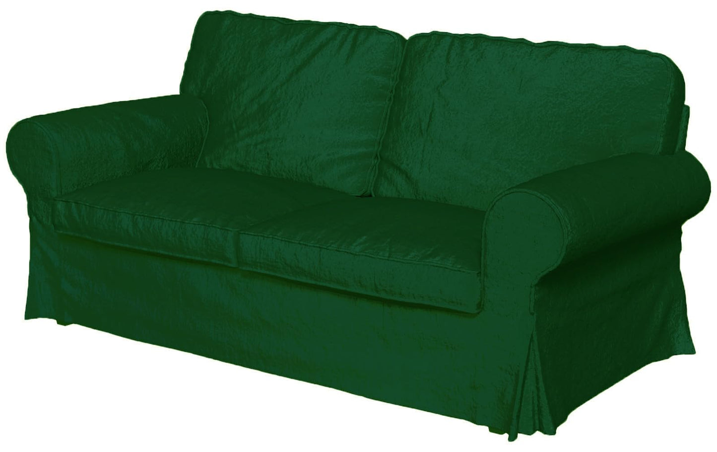 Velvet Pets Friendly Sofa Covers Made Compatible with IKEA Ektorp Loveseat Two Seat Slipcovers (Velvet Dark Green Ektorp 2)