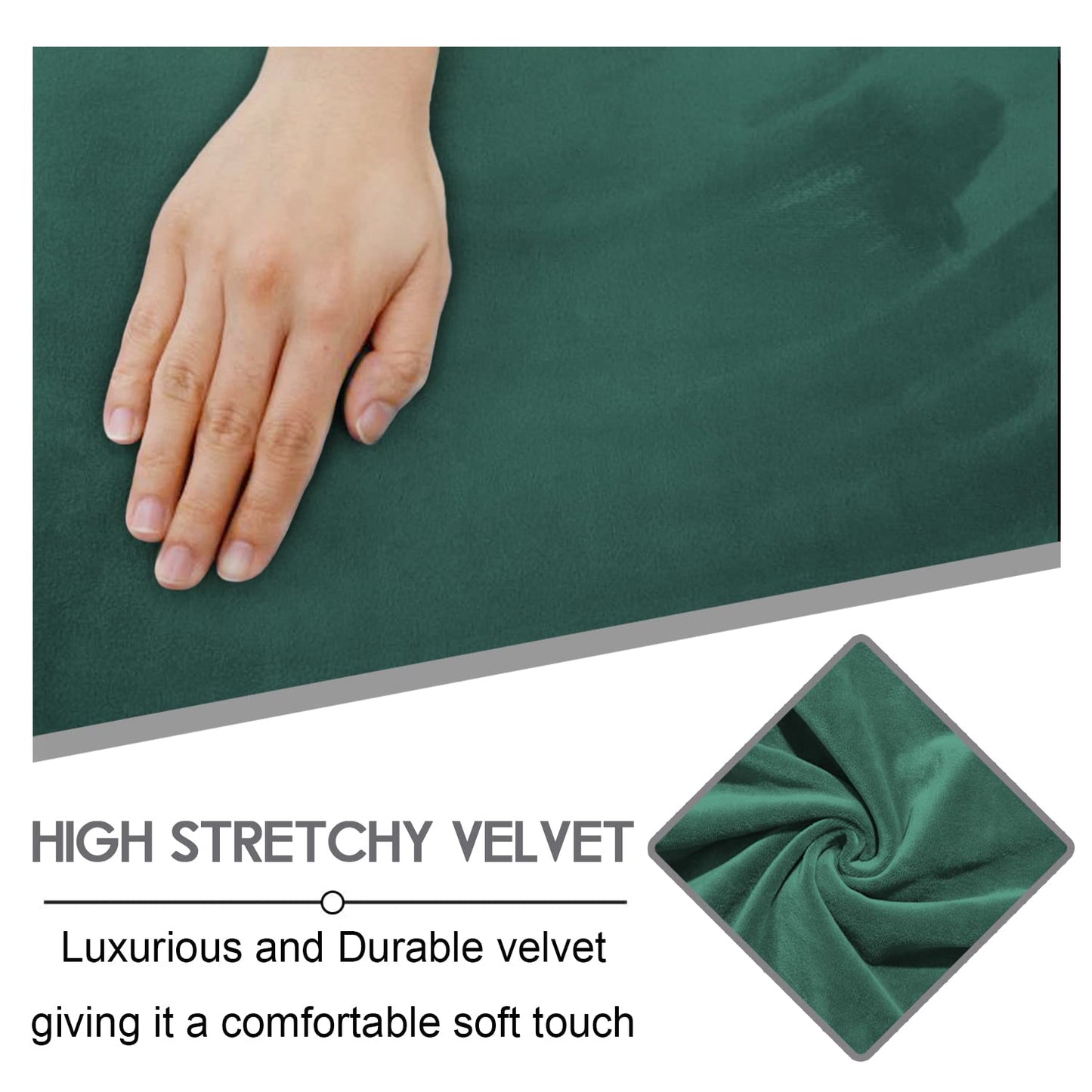 ULTICOR Velvet 8-Pieces Recliner Sofa Covers Stretch Reclining Couch Covers for 3 Cushion Reclining Sofa Slipcovers Furniture Covers Thick Soft Washable (3 Seater Recliner Cover, Retro Green)