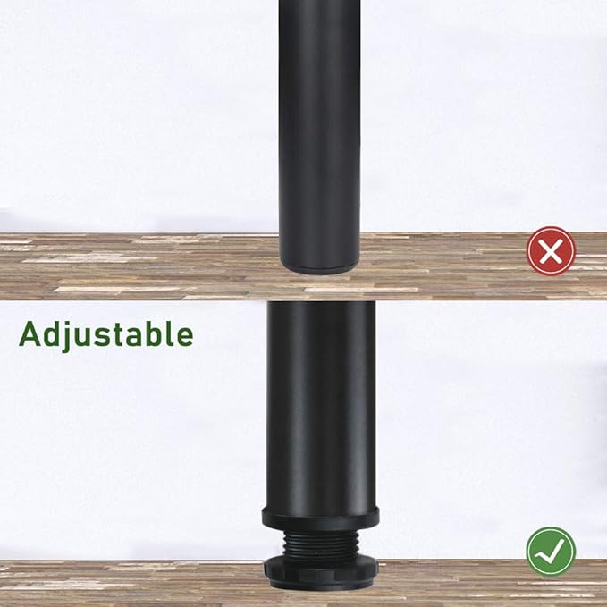QLLY 16 Inch Adjustable Metal Coffee Table Legs, Heavy Duty Round Furniture Legs