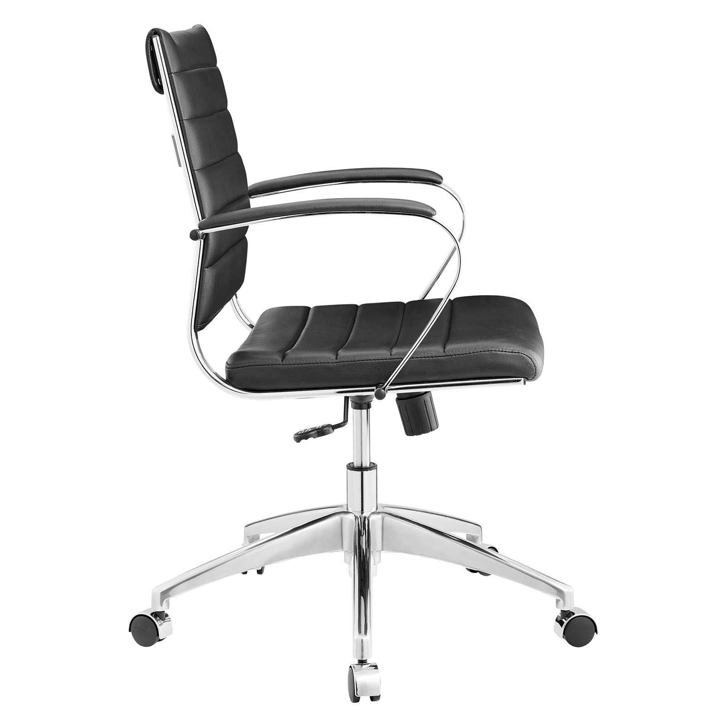Modway Jive Ribbed, Mid Back Office Chair, Black