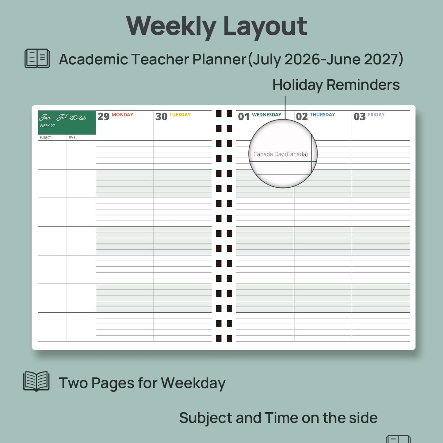 POPRUN Teacher Planner 2026-2027, 8.5" x 11", Academic Lesson Plan Book for Teachers (July 26-June 27) Weekly and Monthly with Gradebook, 2-Sided Pocket, Flexible PP Cover for Classroom, Mocha Mousse