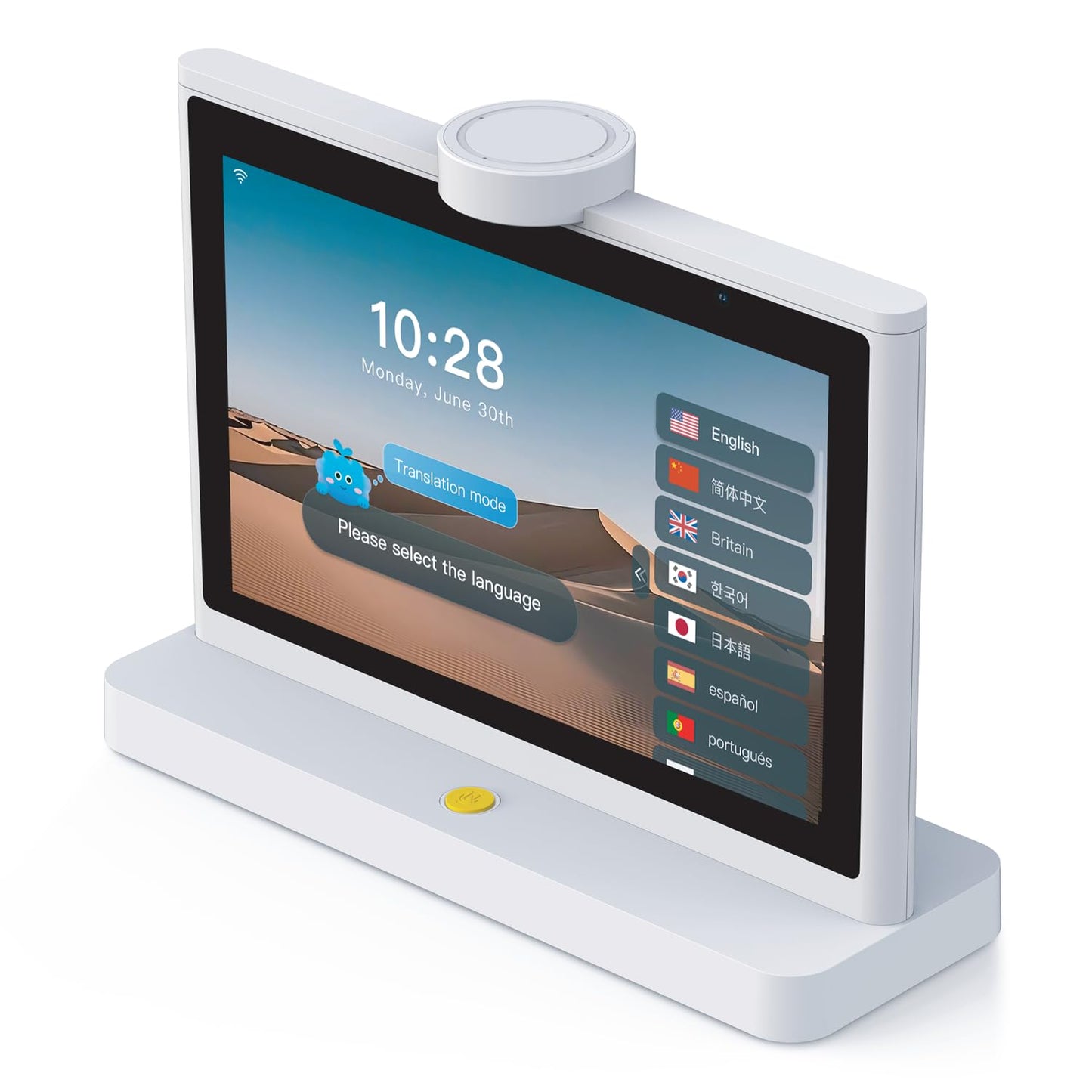 10 Inch Desktop Dual Screen Translator, 120 Languages, Touchscreen Device with Recordings for Hotel Receptions, Business Meetings, Seminars, Shops